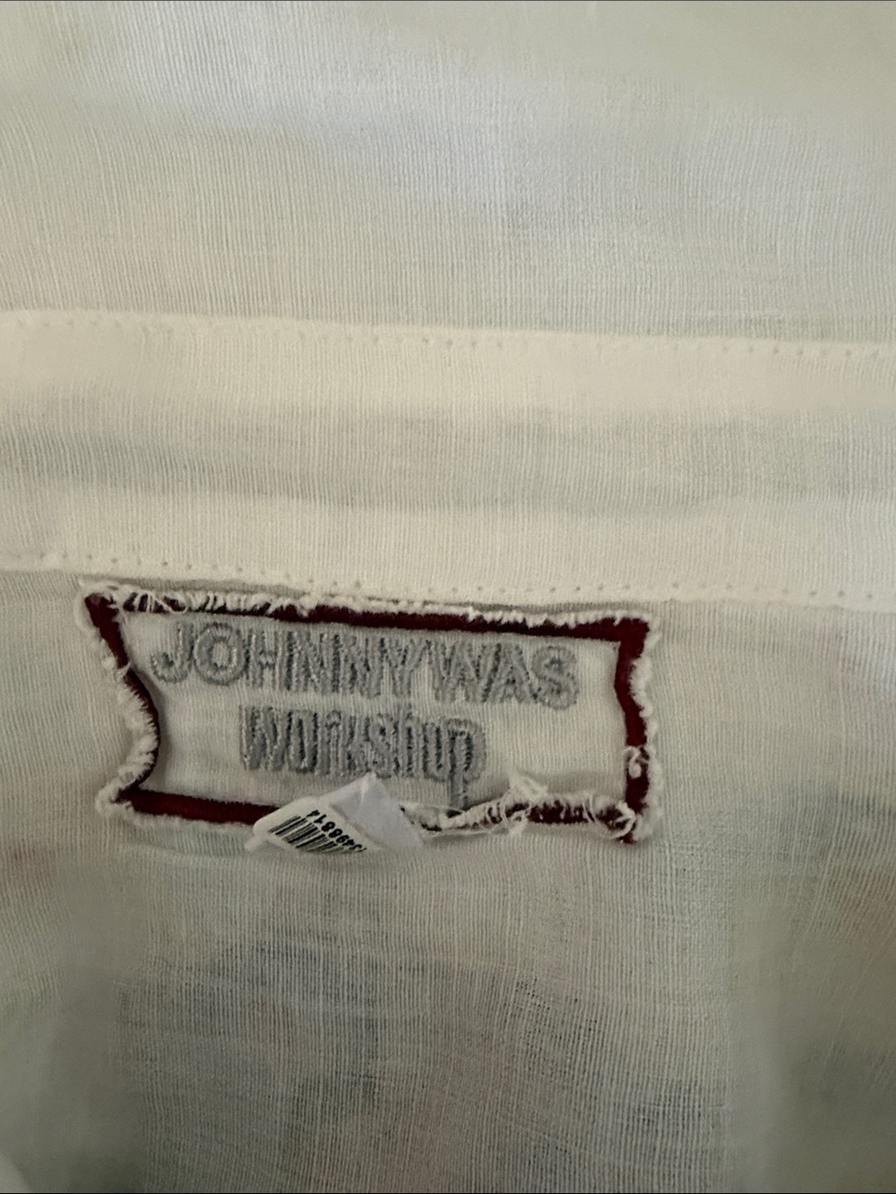 Johnny Was White Embroidered Tunic with Blue, Red and Green Floral Motif - Picture 7 of 7